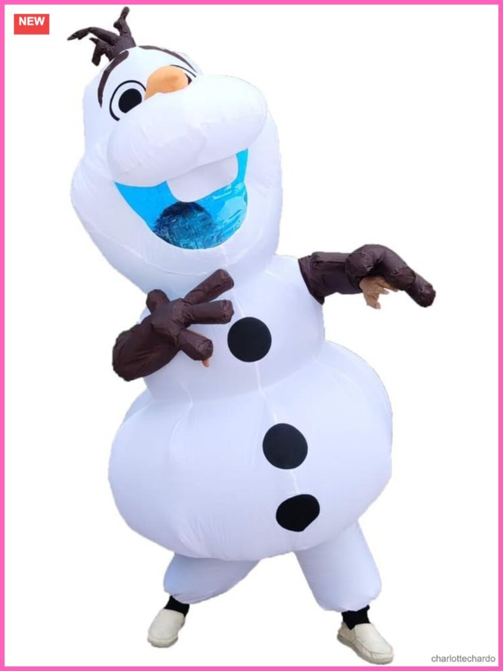 Adult Olaf Mascot Costume Inflatable Fan Operated Dress Cosplay Party